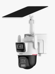 Autonomous dual-lens rental camera with solar panel
